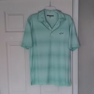 Greg Norman Mens golf Play Dry Lightweight Sports Green Polo Shirt.  Size L.